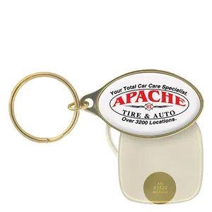 Keychain - Oval Solid Brass Domed Keytag (1 1/4 in x 2 in)