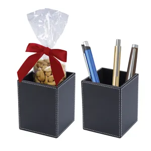 Faux Leather Pen Cup Set