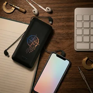 Charge All 10k - 10,000 mAh Power Bank with Integrated Charging Cables and AC Plug