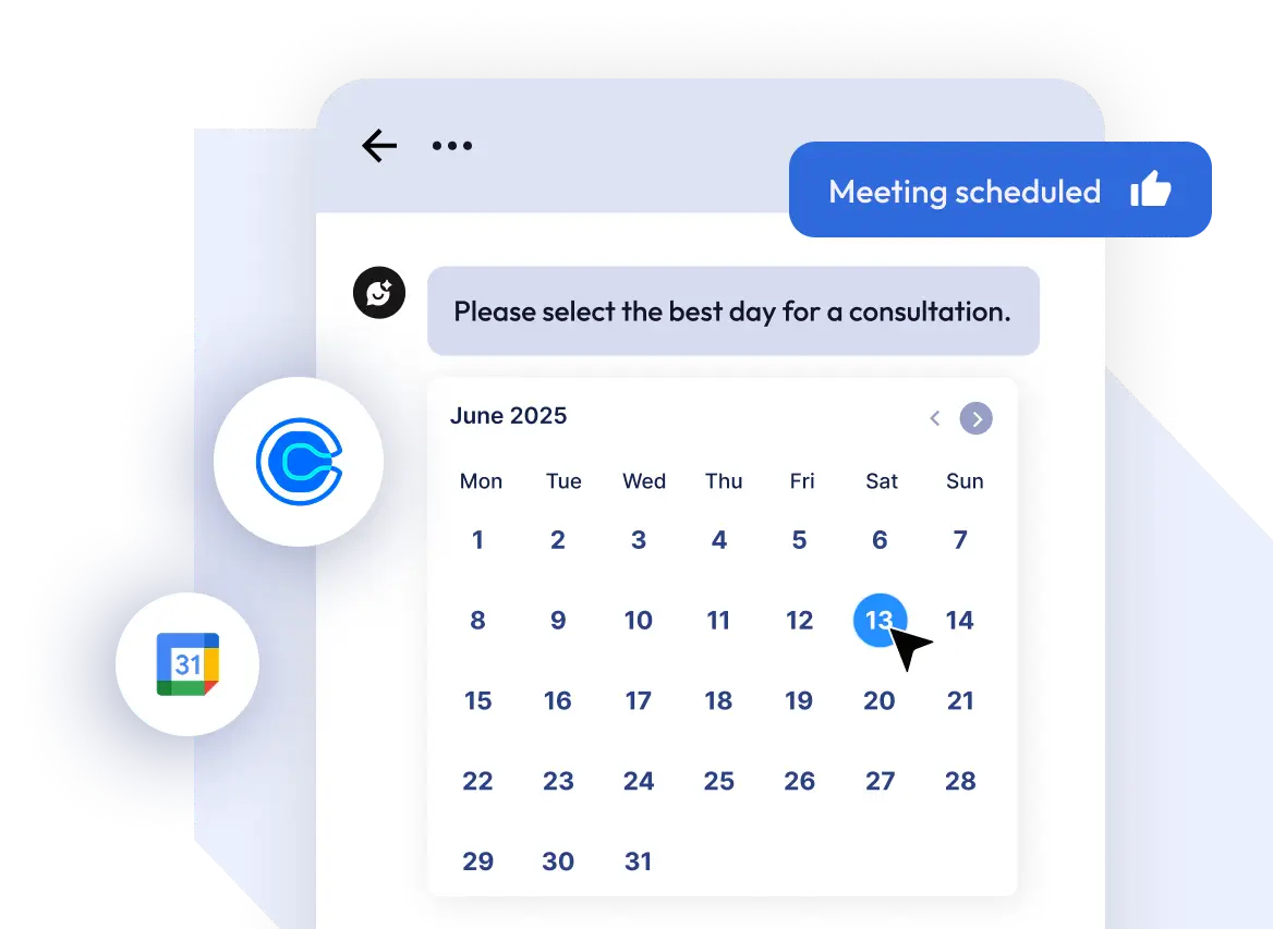 Connect Calendly or Google Calendar