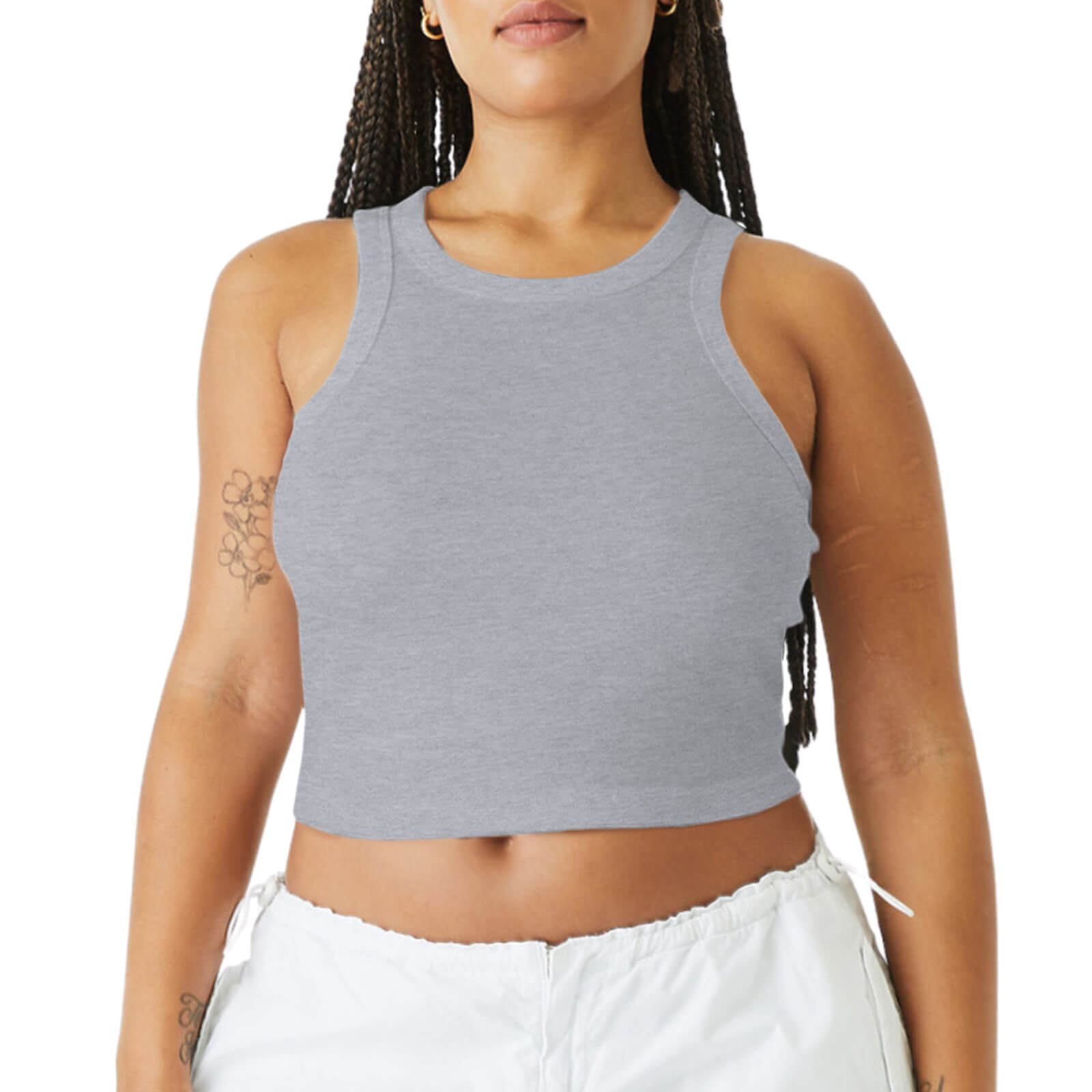 Women's Micro Rib Racer Tank Top Front