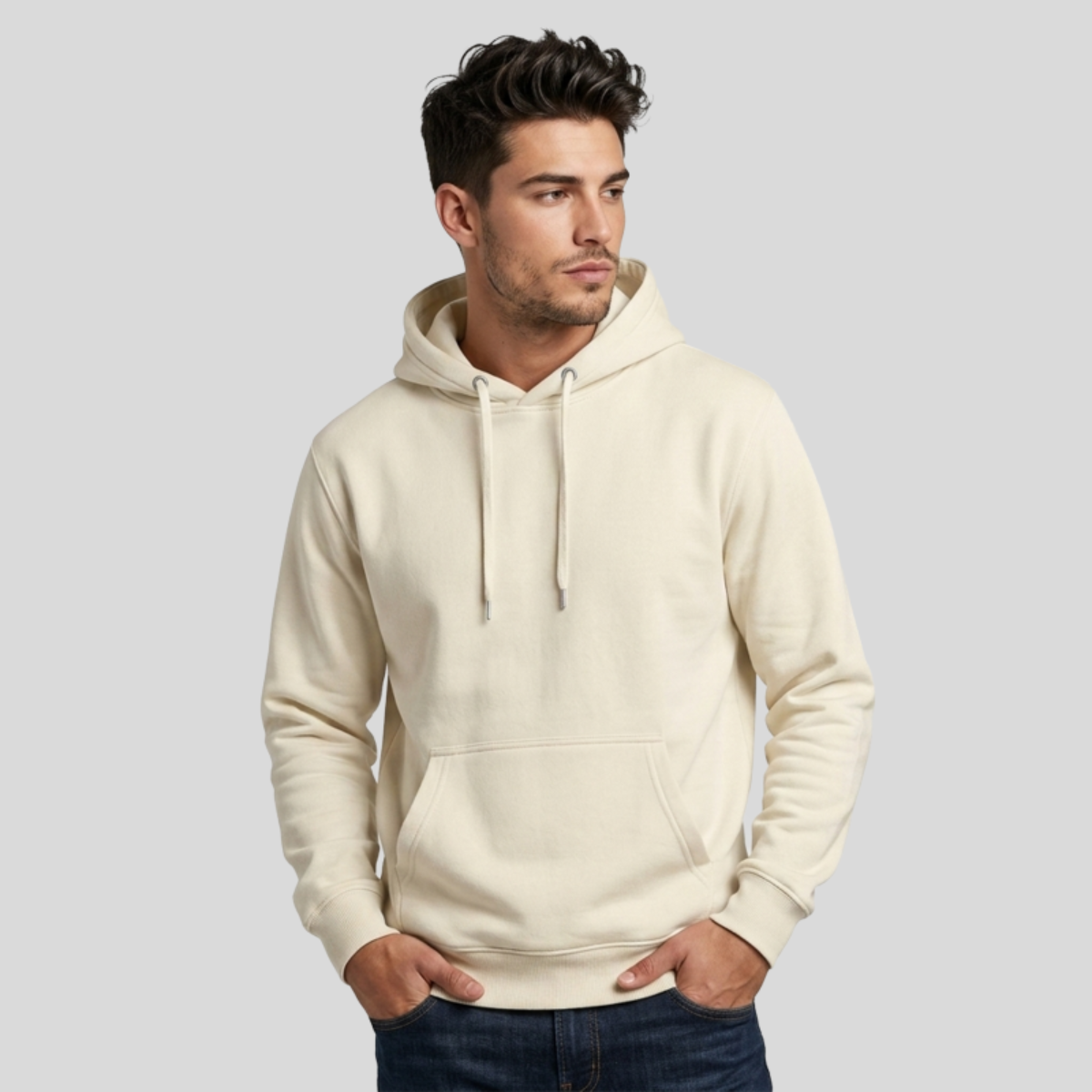 Three-Panel Fleece Hoodie Front