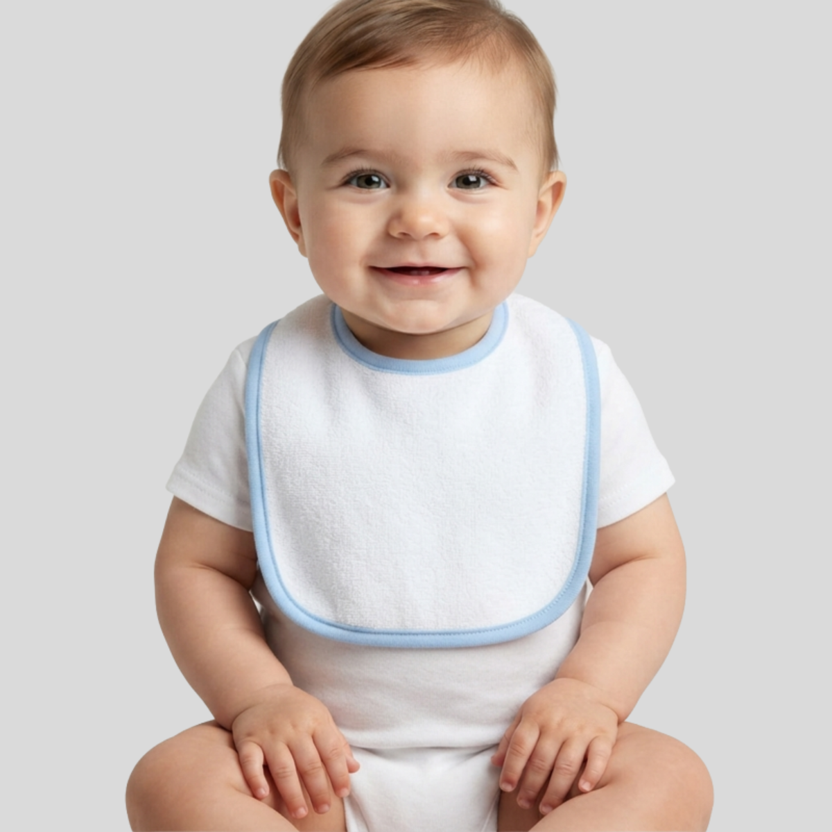 Baby Contrast Trim Jersey Bib Front