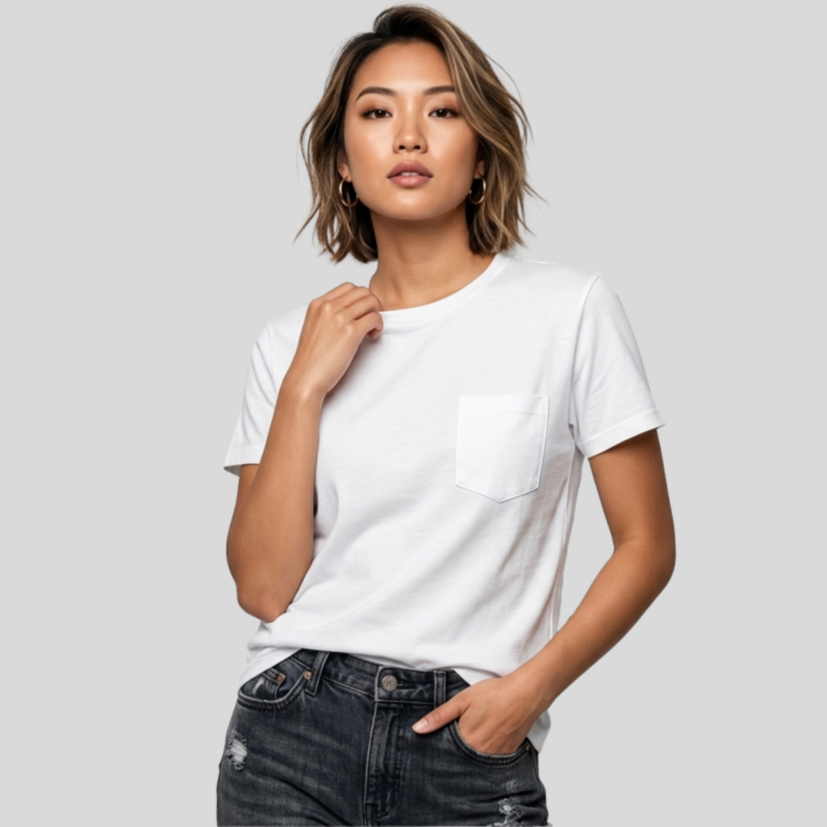 Unisex Heavy Cotton Pocket Tee Front