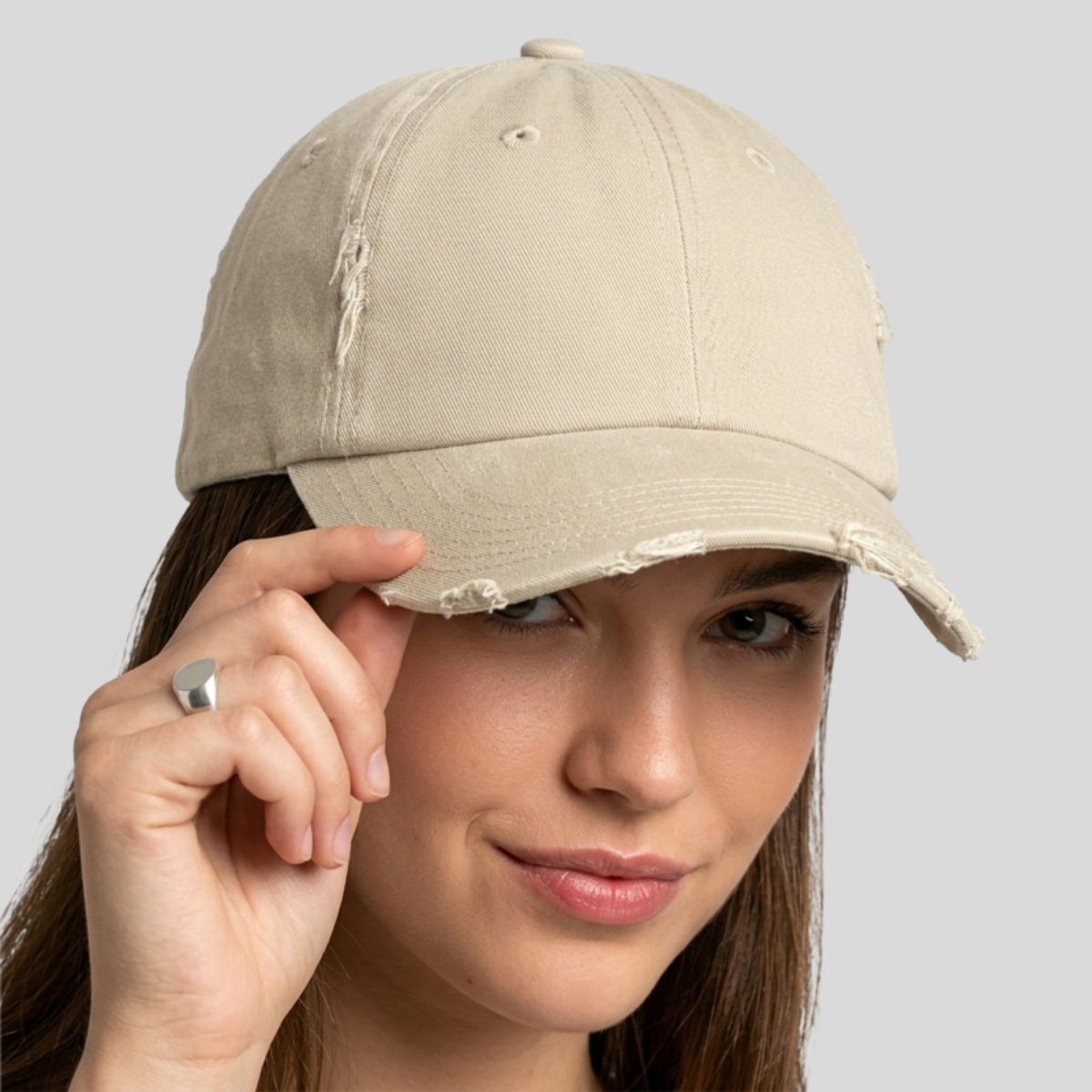 Unisex Distressed Cap Front