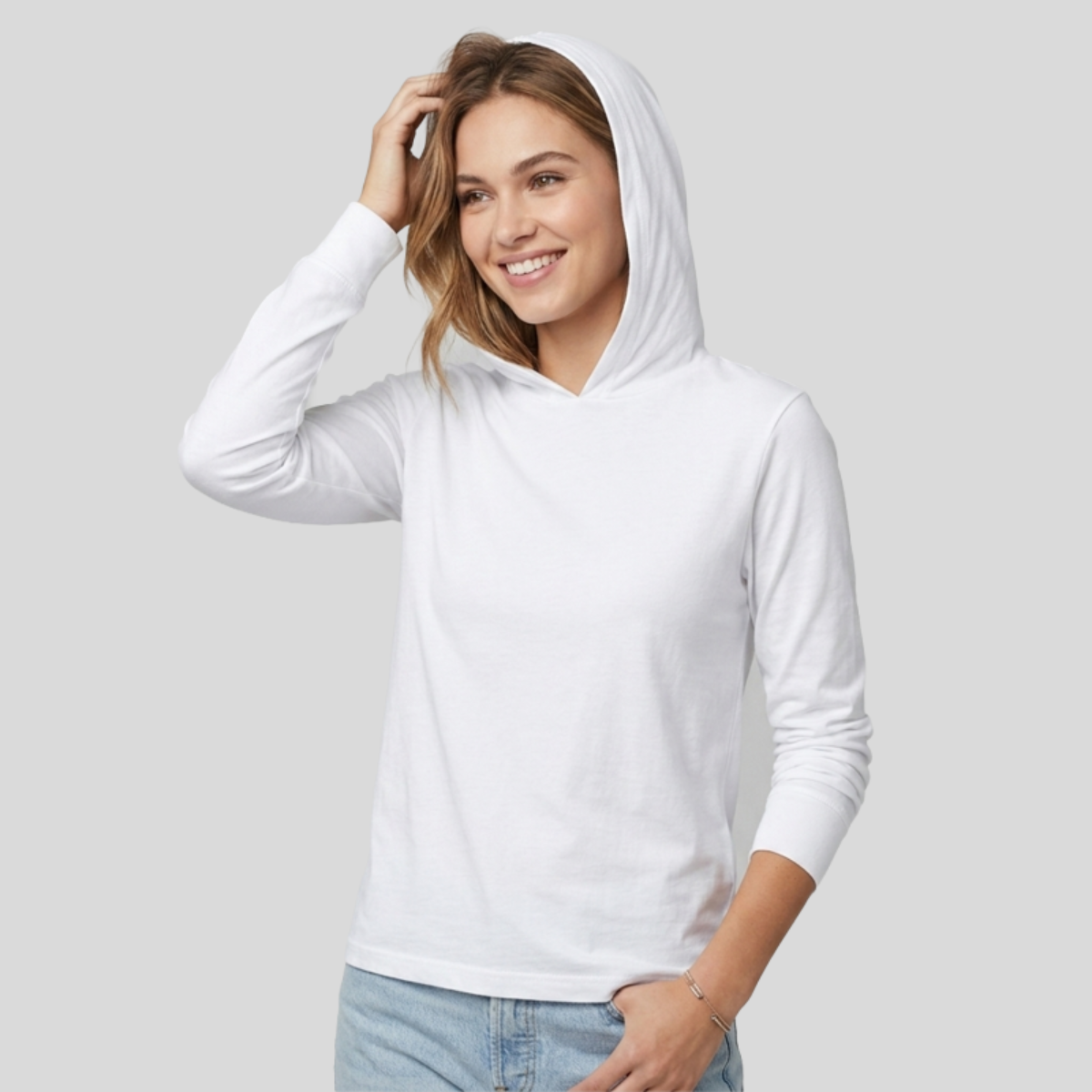 BELLA+CANVAS Unisex Jersey Long Sleeve Hoodie. BC3512 Front