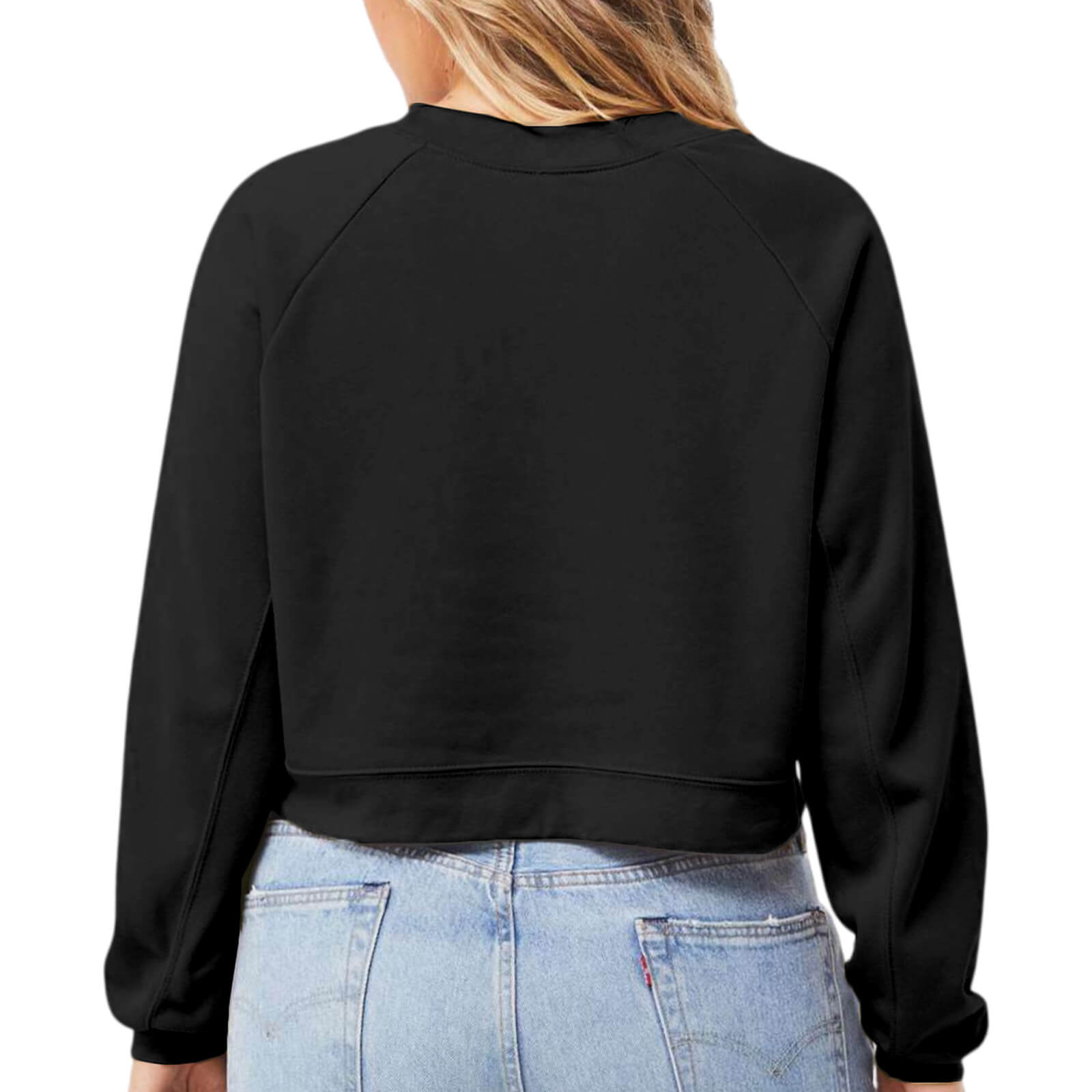 Women's Cropped Fleece Pullover Back