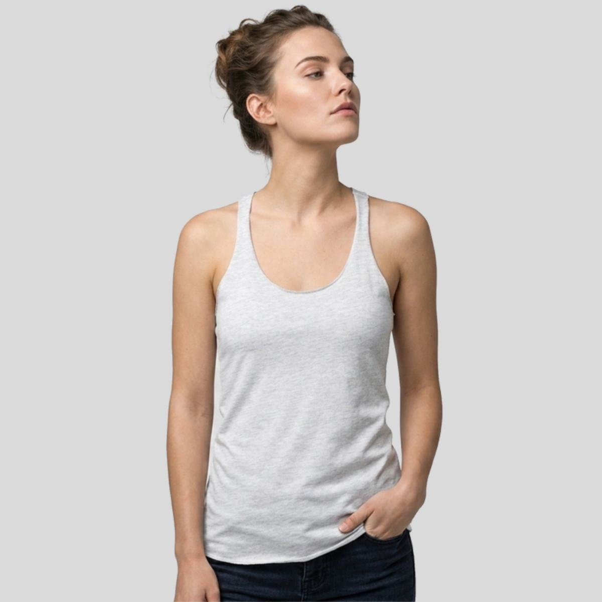 Next Level Apparel Ladies' Triblend Raceback Tank Front