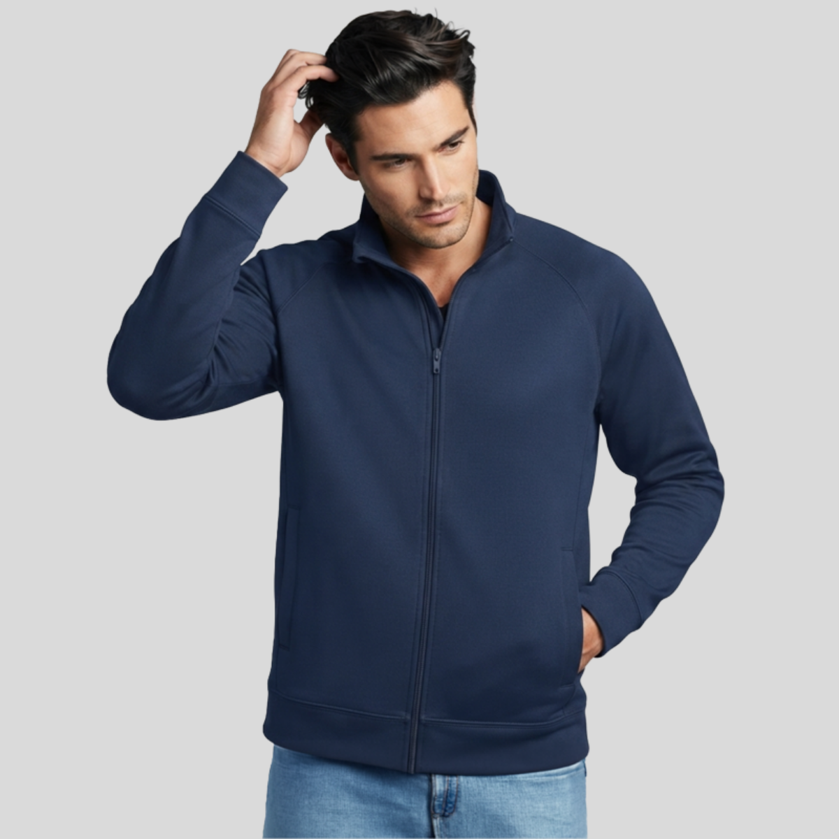 Sport-Tek® Sport-Wick® Stretch Full-Zip Cadet Jacket Front