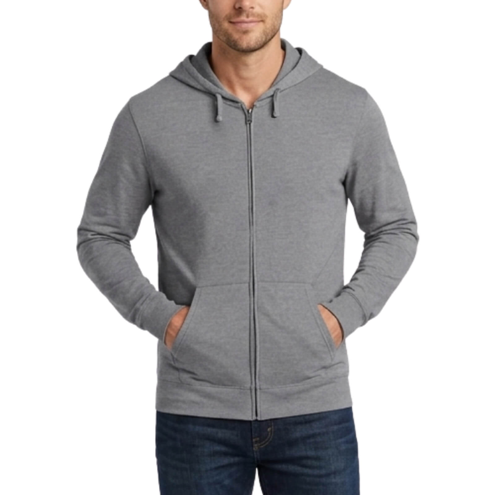 District® Unisex Jersey Full-Zip Hoodie Front