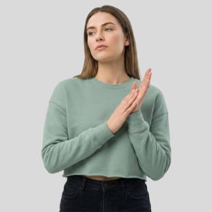 Bella + Canvas Ladies' Cropped Fleece Crew Front