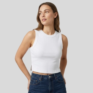 Bella + Canvas Ladies' Micro Rib Muscle Crop Tank Front