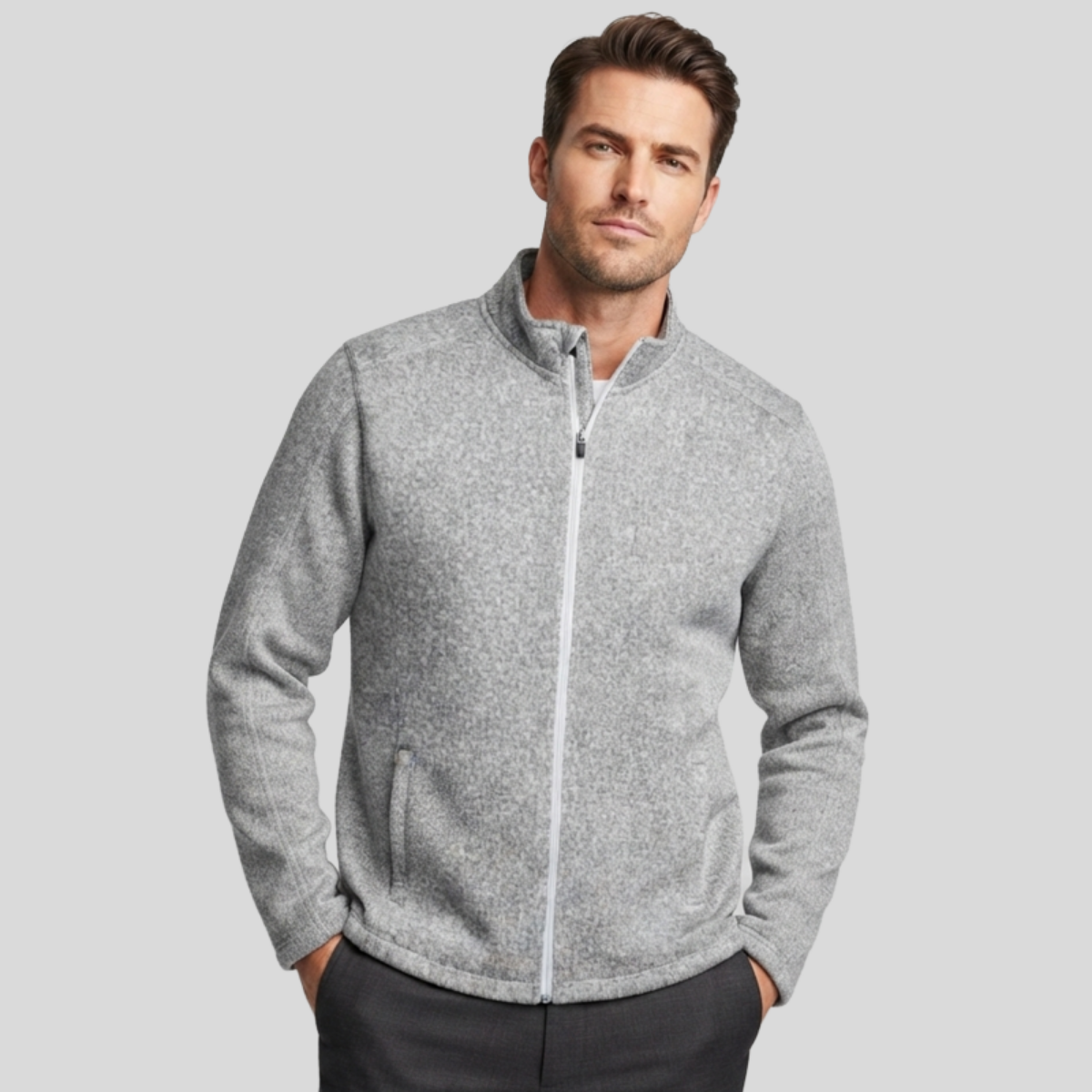 Devon & Jones Bristol Full-Zip Sweater Fleece Jacket Front