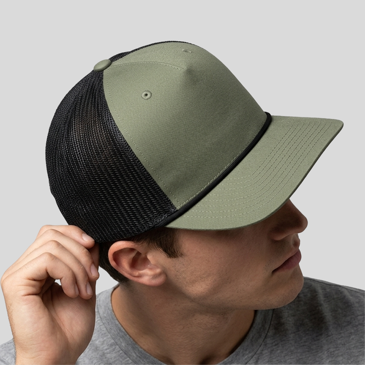 Five-Panel Trucker with Rope Cap Front