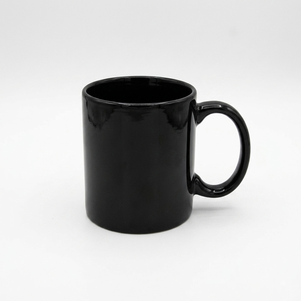 15 oz Full Color Black Ceramic Mug Front