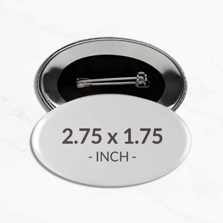 2.75 X 1.75 Inch Oval Custom Buttons