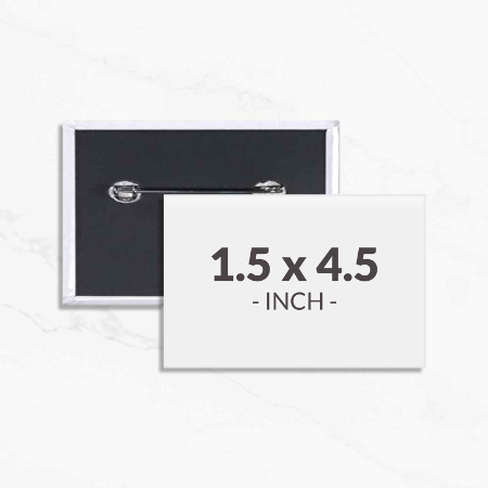 1.5 X 4.5 Inch Rectangle Custom Buttons