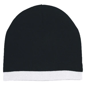 Knit Beanie with Stripe view 2