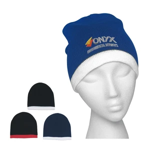 Knit Beanie with Stripe