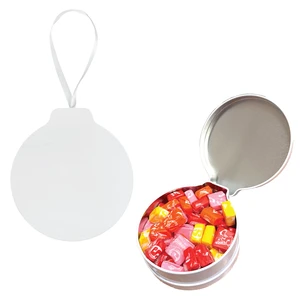 Full Color Ornament Tin With Candy view 3