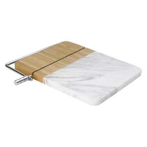 Marble and Bamboo Cheese Cutting Board with Slicer view 2
