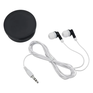 Earbuds in Round Plastic Case view 1
