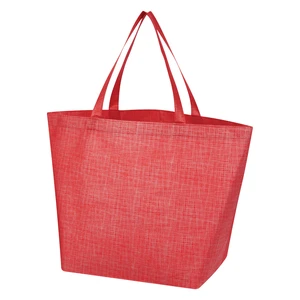 Crosshatch Non-Woven Shopper Tote Bag view 5