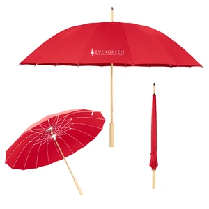 46" Arc Eco RPET Umbrella with Bamboo Handle view 3
