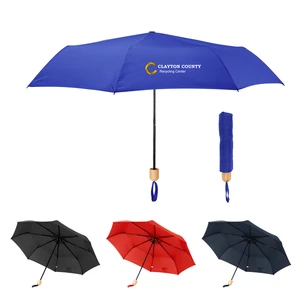 41" Arc Eco RPET Umbrella with Bamboo Handle