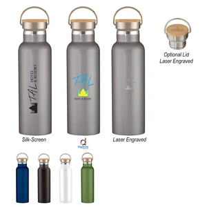 21 oz Tipton Stainless Steel Bottle with Bamboo Lid
