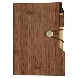 Woodgrain Look Notebook with Sticky Notes and Flags view 1