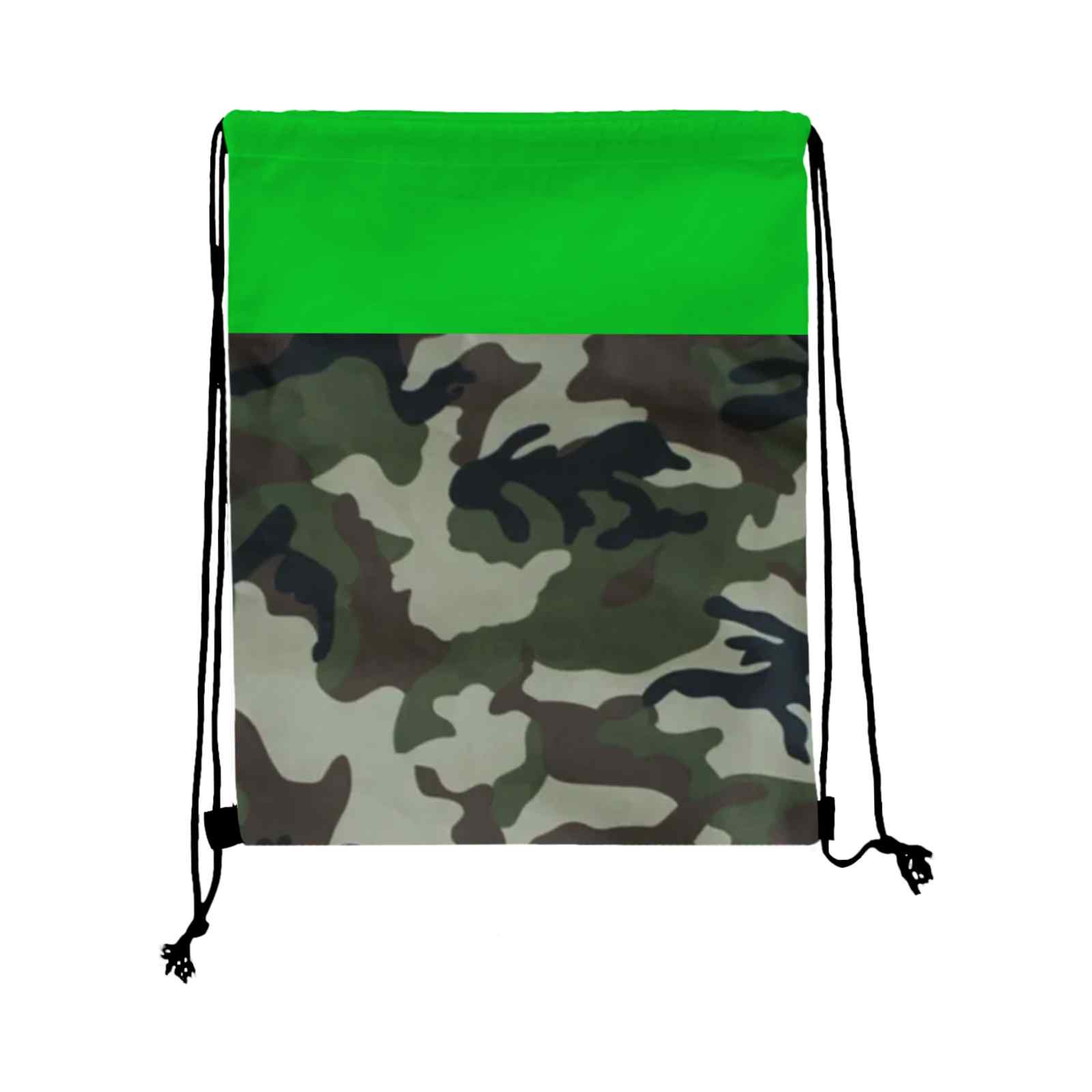 Colored Camo Drawstring Tote Bags view 3