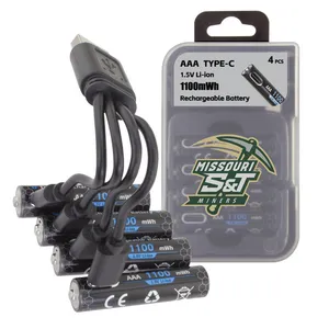 Rechargeable AAA Battery with Type-C port 4 pack