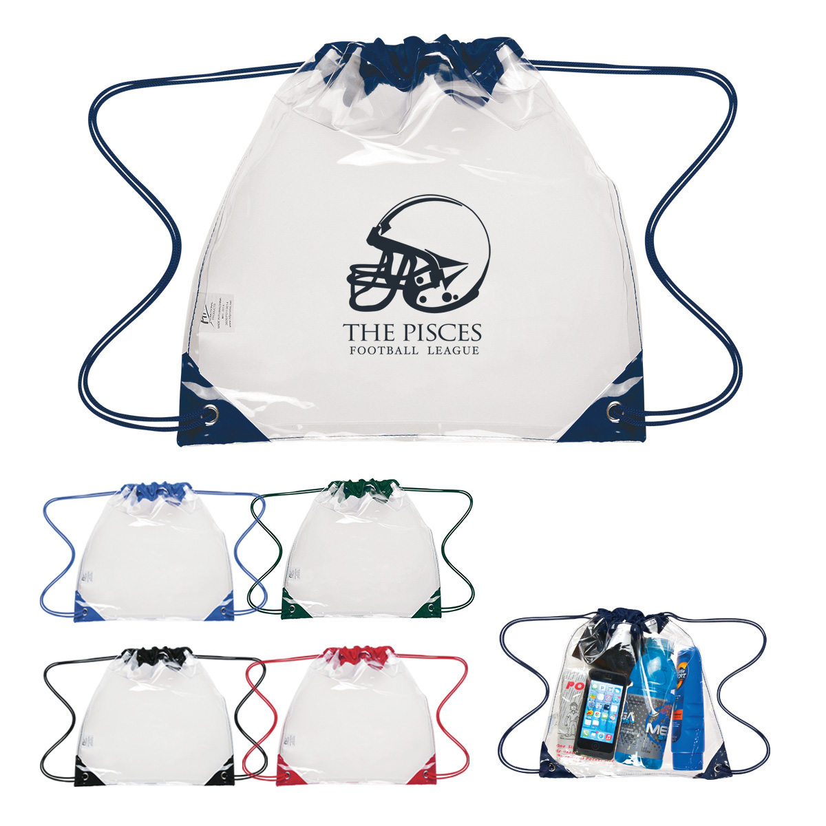Touchdown Clear EVA Drawstring Backpack