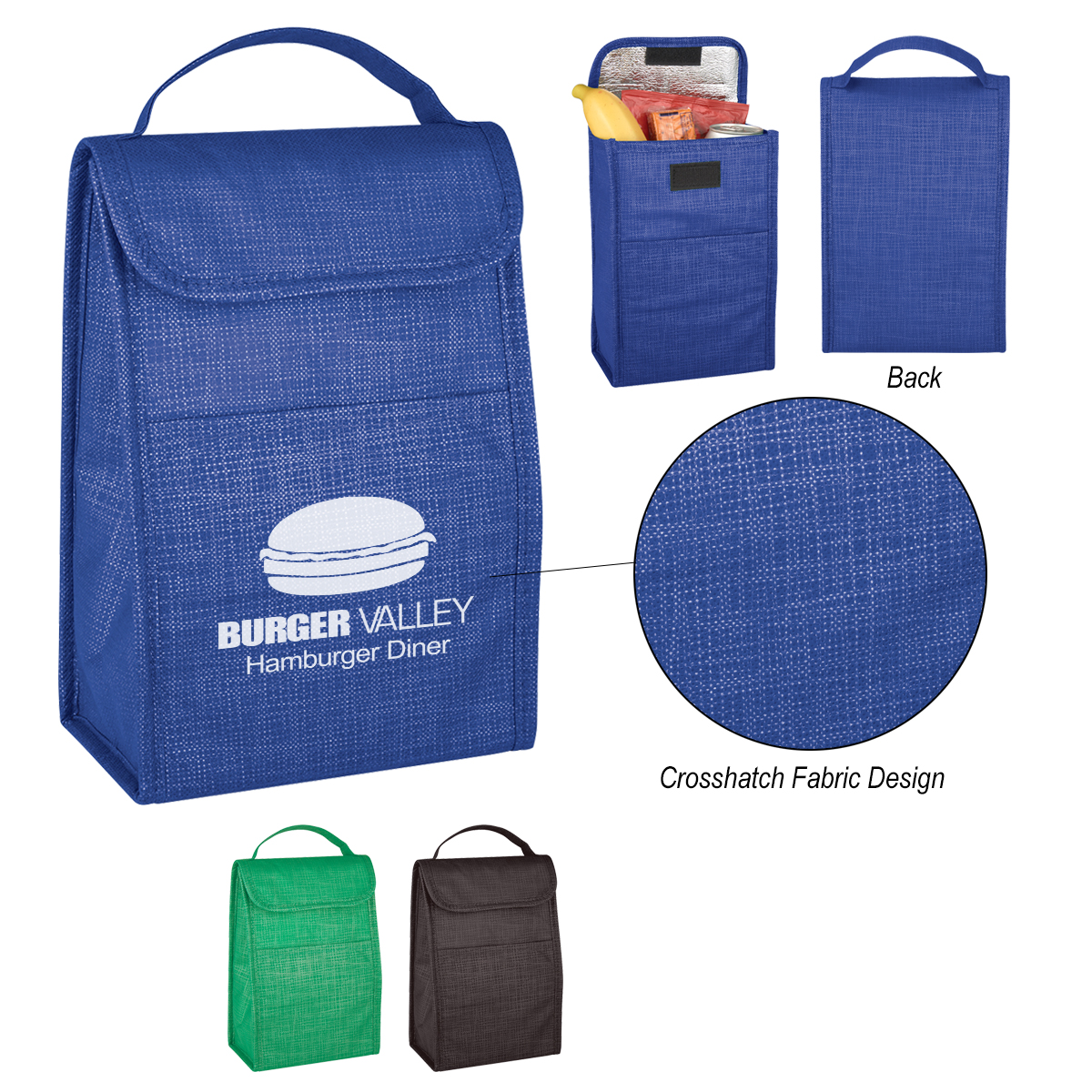 Crosshatch Non-Woven Lunch Bag