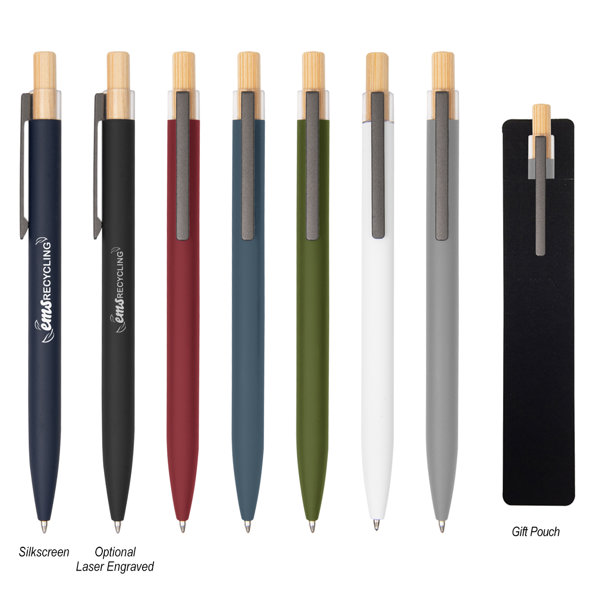 Recycled Aluminum Pen with Bamboo