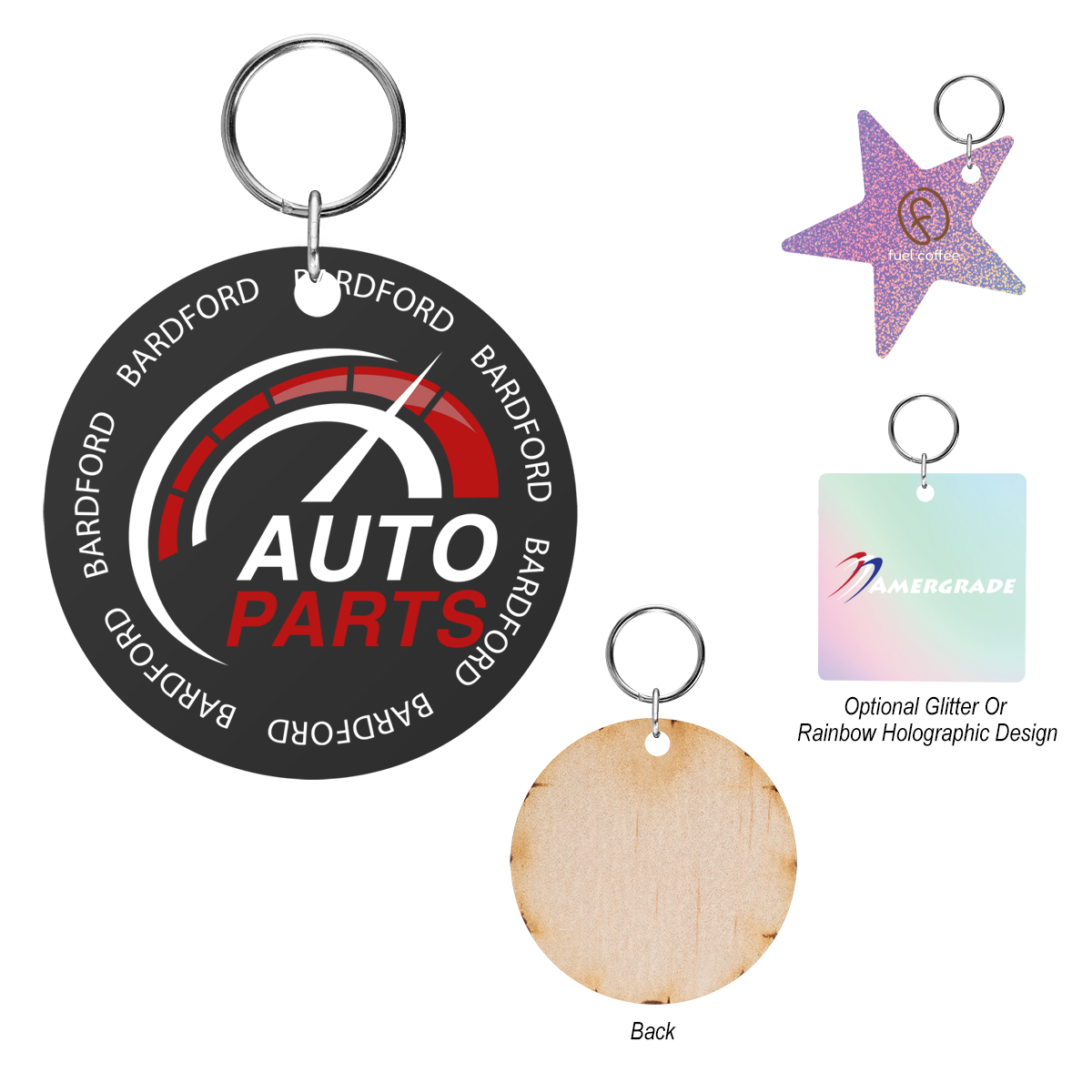 Full Color Wooden Key Tag