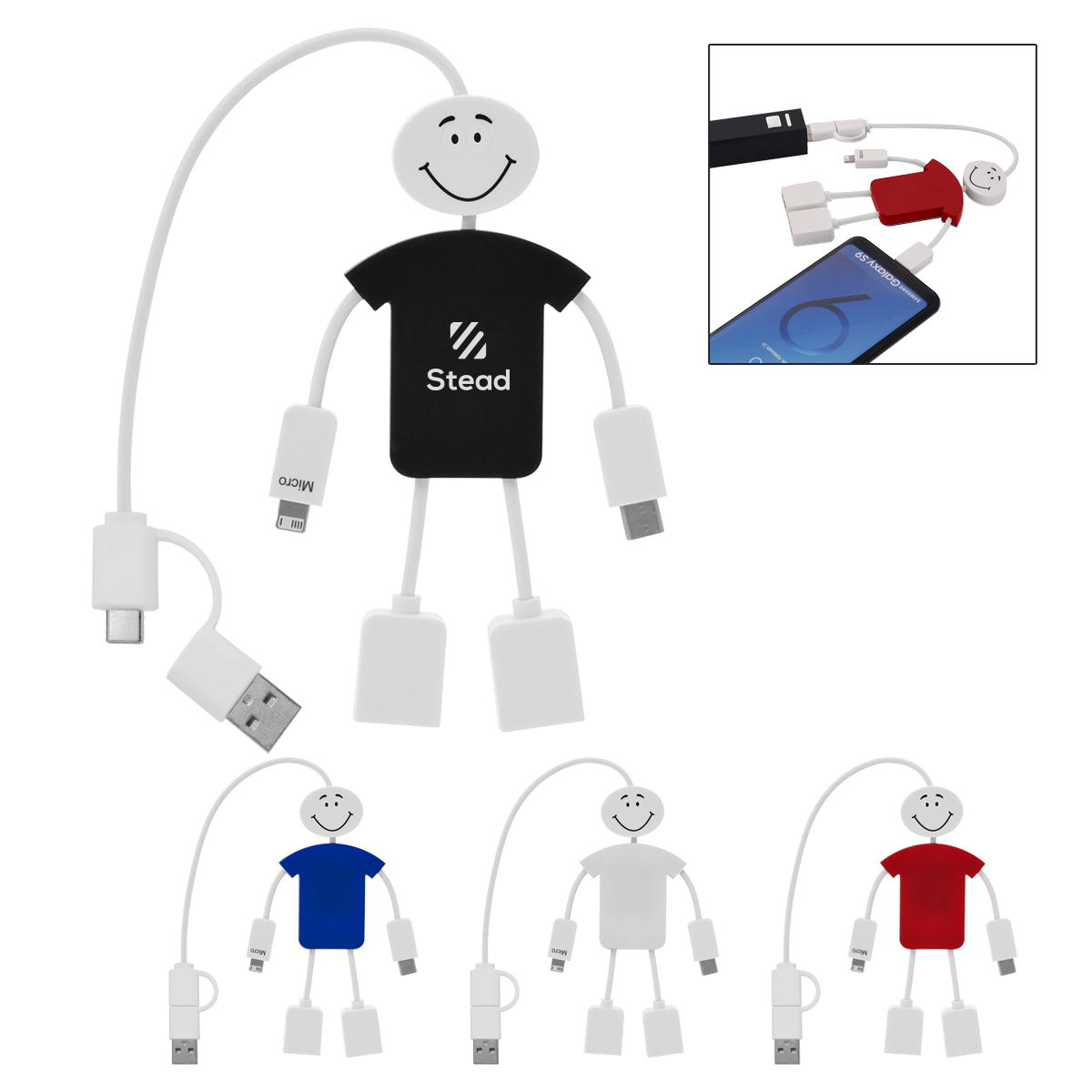Techmate 3 in 1 Charging Cable Hub