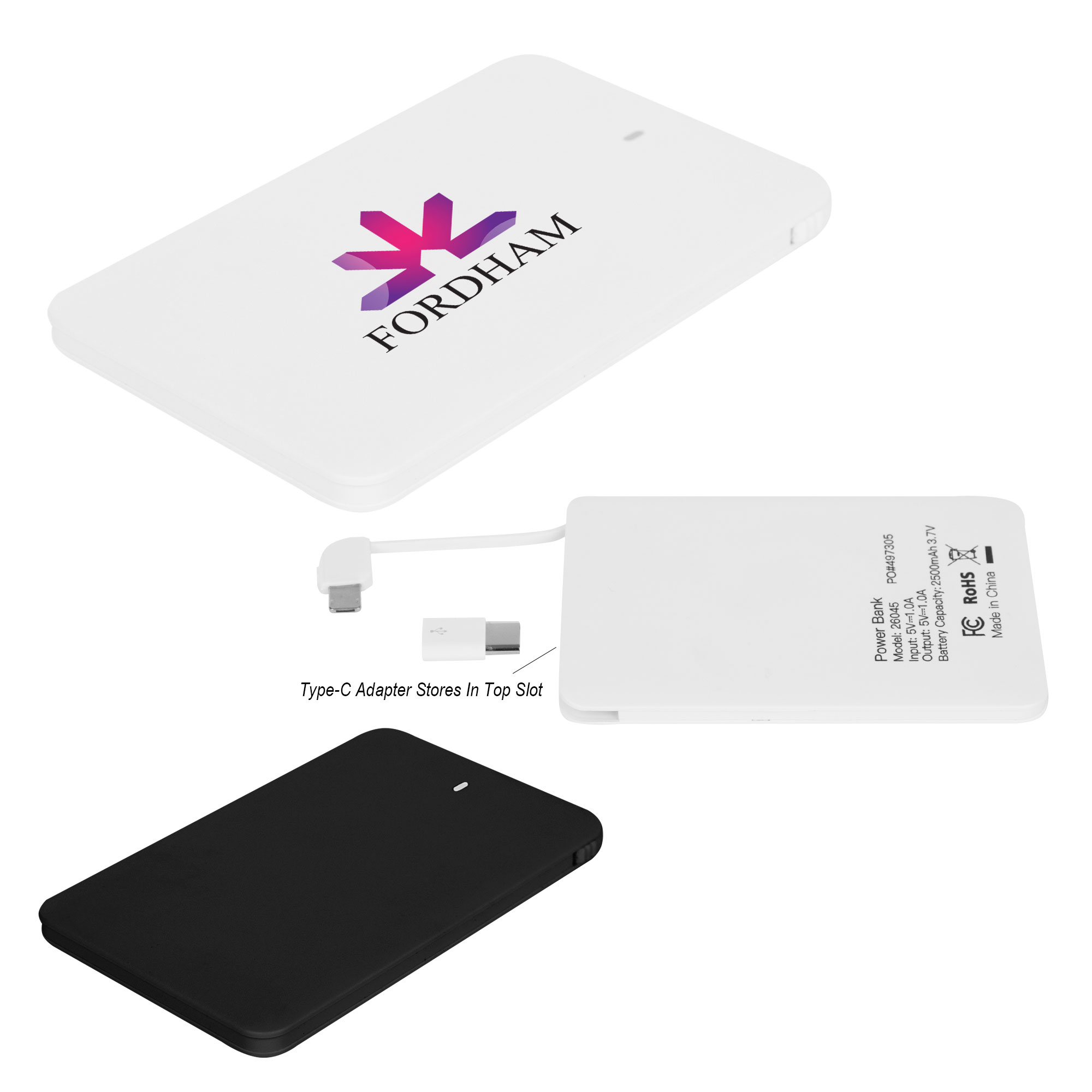 Slim 2500 mAh 3-in-1 Power Bank