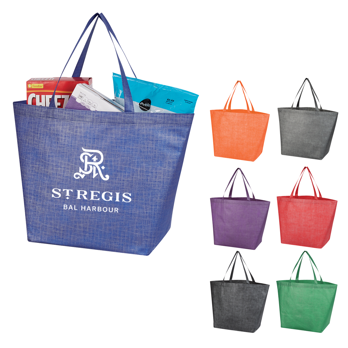 Crosshatch Non-Woven Shopper Tote Bag