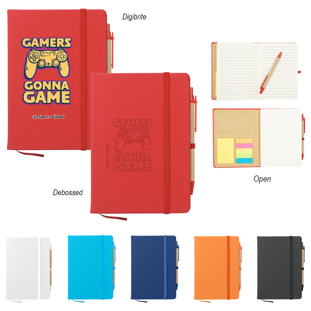 Journal Notebook with Sticky Notes and Flags