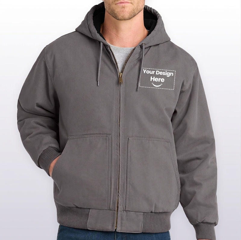 CornerStone Washed Duck Cloth Insulated Hooded Work Jacket. CSJ41