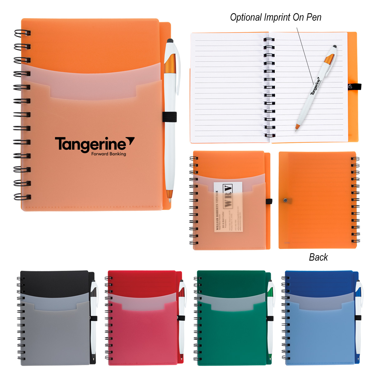 Tri Pocket Notebook with Pen