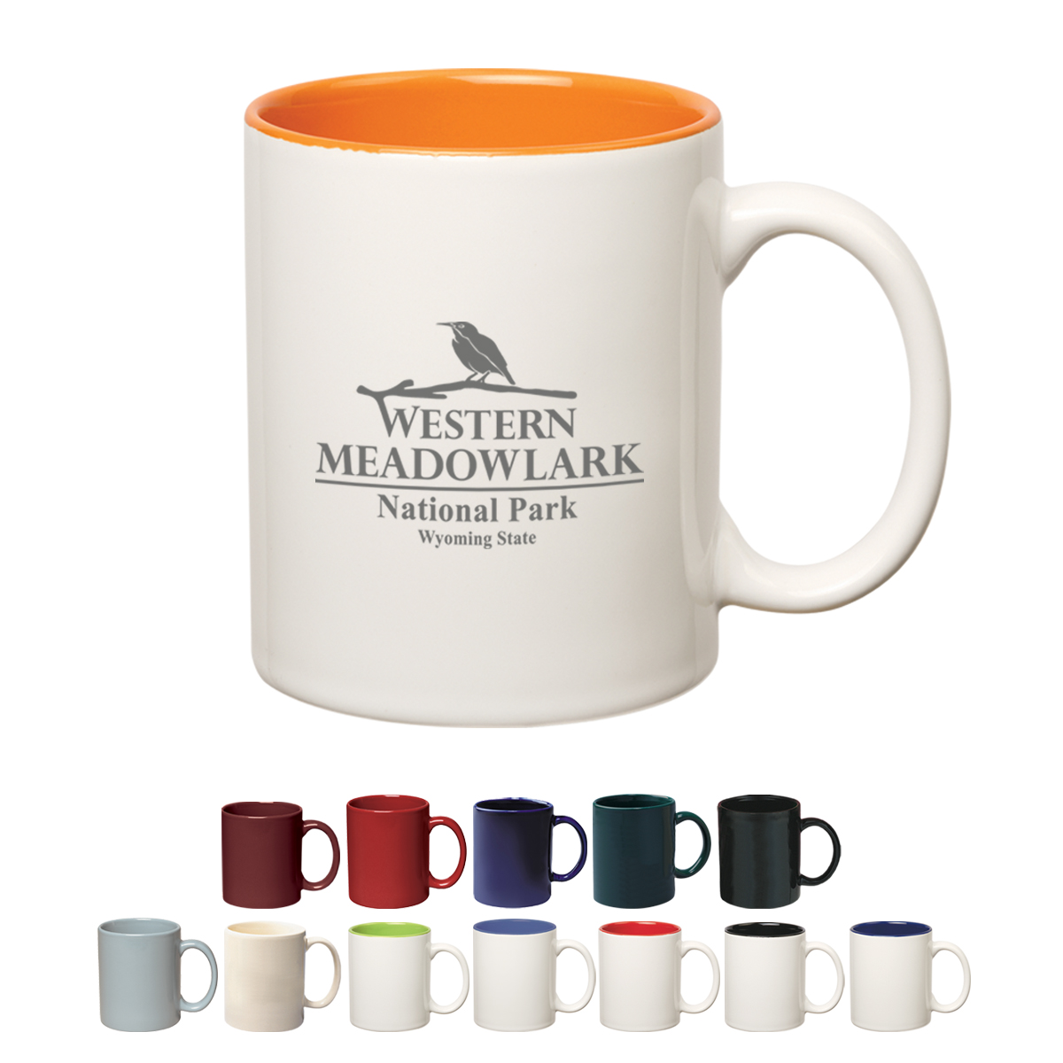 11 oz Colored Stoneware Mug with C Handle