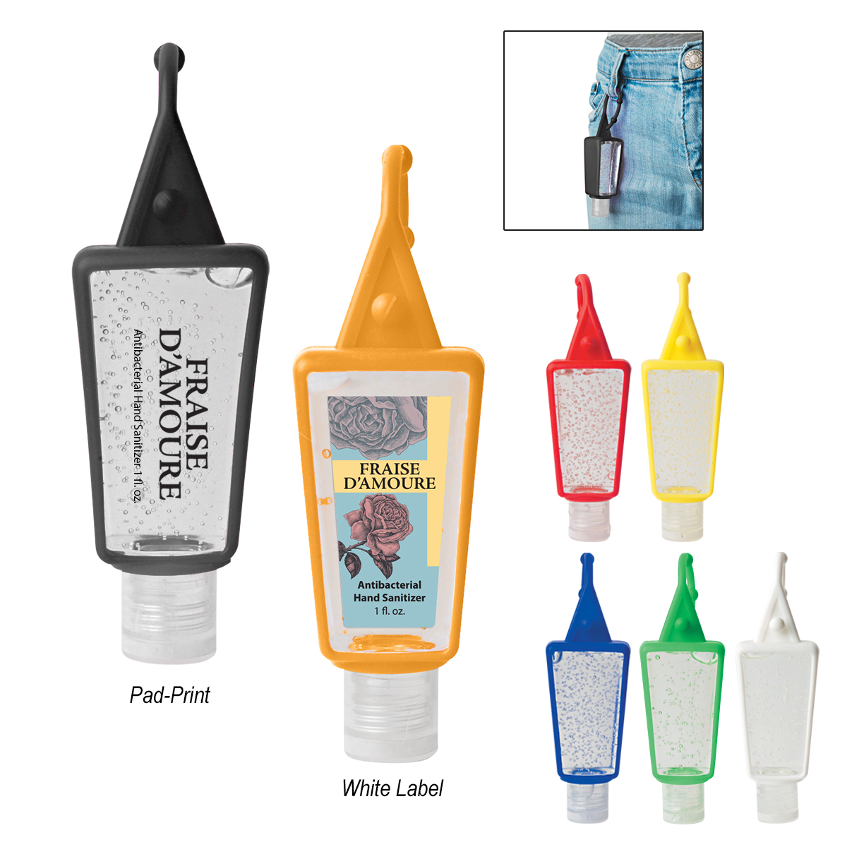 1 Oz. Hand Sanitizer in Silicone Holder