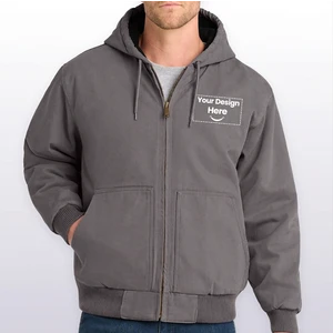 CornerStone Washed Duck Cloth Insulated Hooded Work Jacket. CSJ41