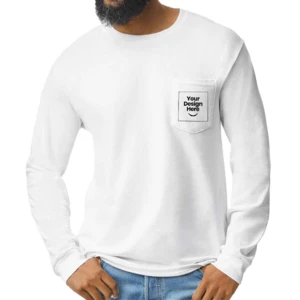 Gildan - Ultra Cotton 100% US Cotton Long Sleeve T-Shirt with Pocket. 2410