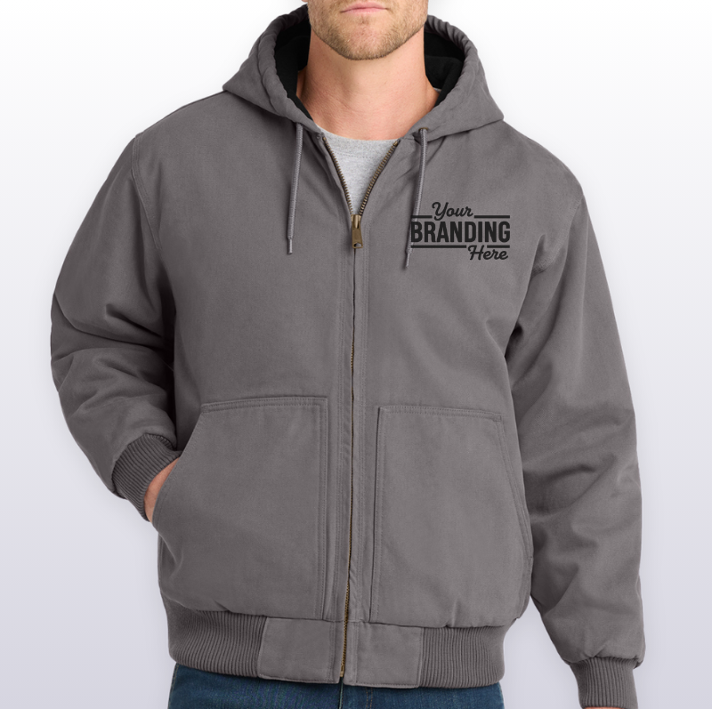 CornerStone Washed Duck Cloth Insulated Hooded Work Jacket. CSJ41