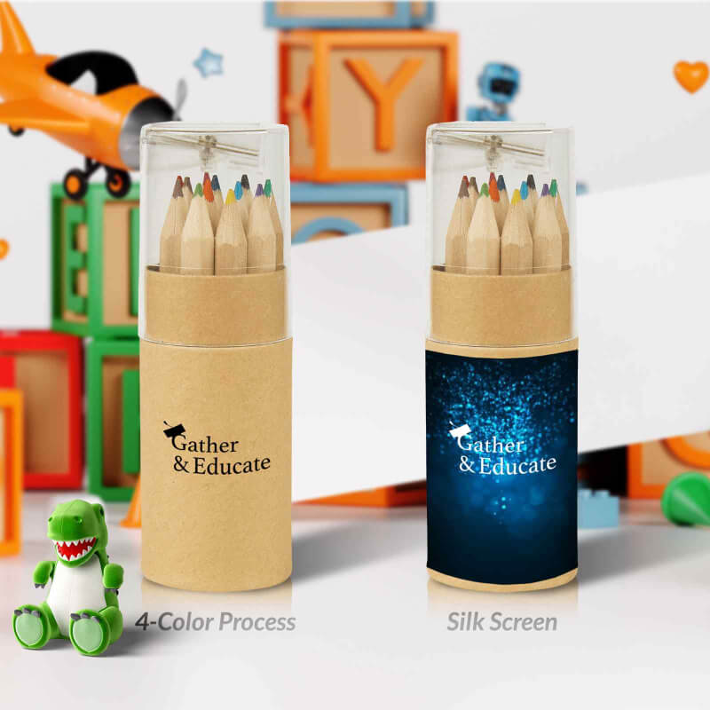 12-Piece Colored Pencil Set In Tube With Sharpener