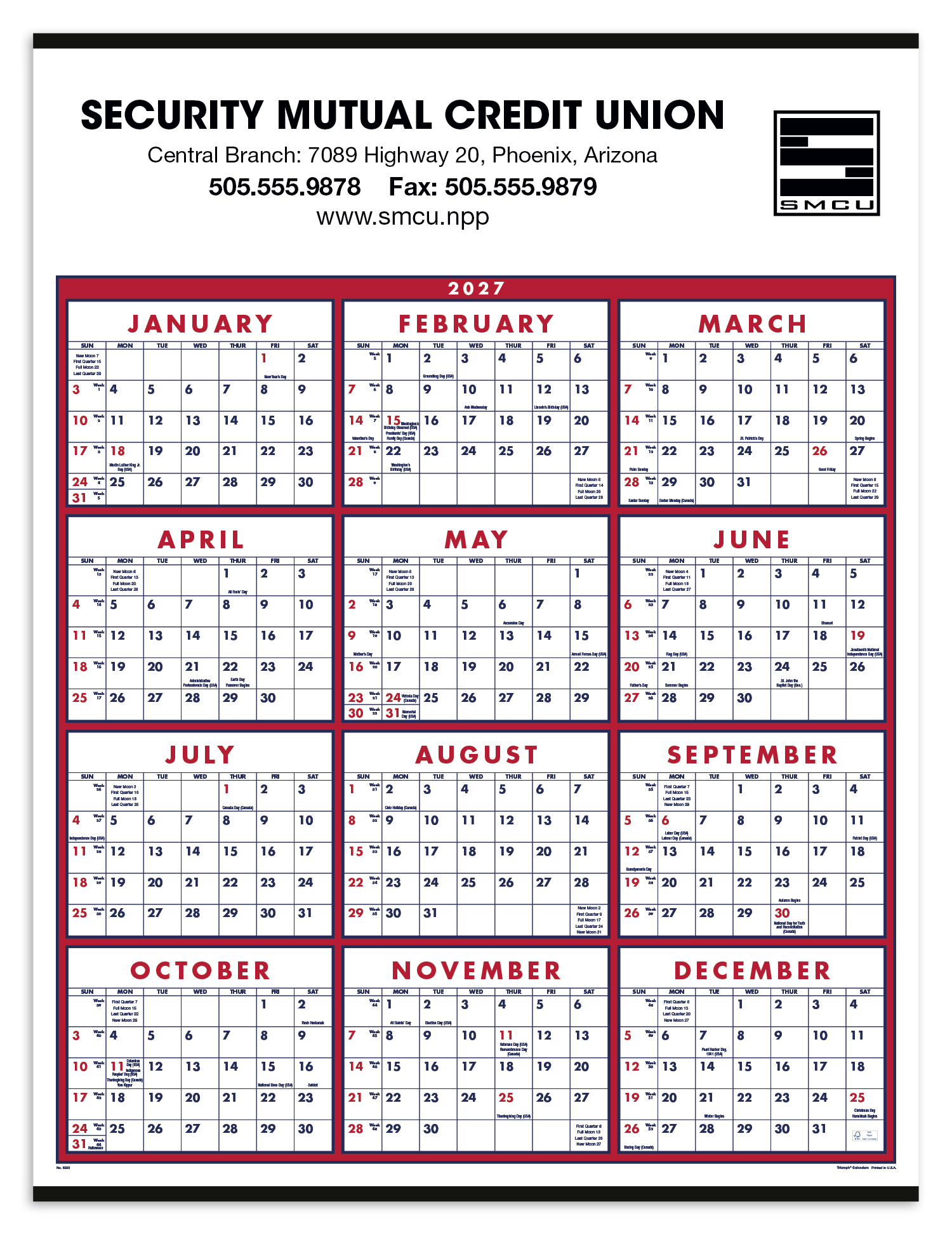 TriumphÂ® Calendars Span-A-Year Calendar